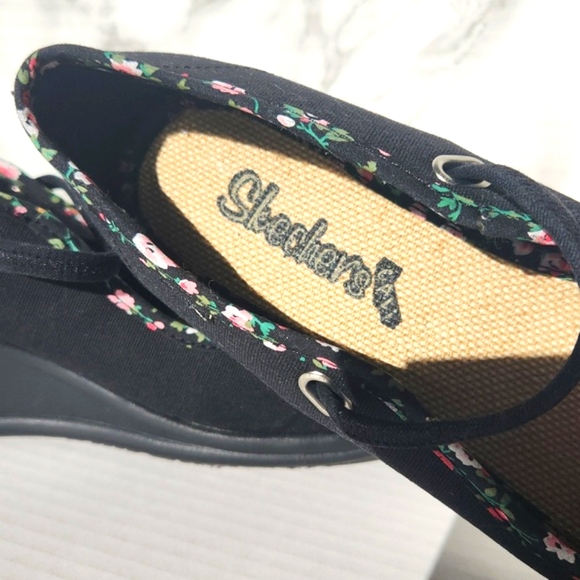 Skechers CALI Black Mary Jane Slip On Wedge Sandals (8.5) - Picture 7 of 9